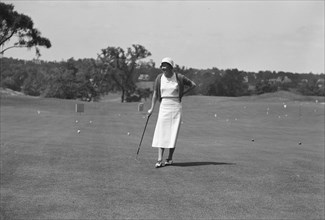 Cassidy, Ellen, Mrs., on golfcourse, 1932 July. Creator: Arnold Genthe.