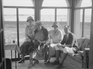 Slater, Mrs., and friends in a house in Long Beach, 1924 July. Creator: Arnold Genthe.