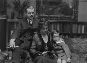 Norris, Charles G., Mr. and Mrs., and son, portrait photograph, between 1913 and 1942. Creator: Arnold Genthe.