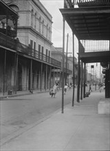 View down Royal Street to the "Haunted House" (Lalaurie House), New Orleans, between 1920 and 1926. Creator: Arnold Genthe.