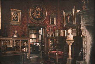 Interior of J.P. Morgan's library, ca. 1912. Creator: Arnold Genthe.