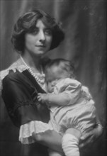 Moracchini, Pierre, Mrs., and baby, portrait photograph, 1913. Creator: Arnold Genthe.