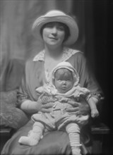 Ware, Helen, Miss, and Moracchini baby, portrait photograph, 1913. Creator: Arnold Genthe.