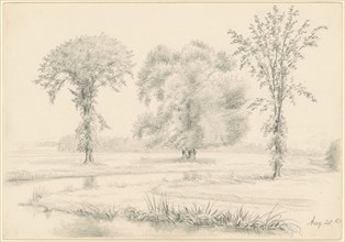 Landscape with Three Trees, 1863. Creator: James Wells Champney.