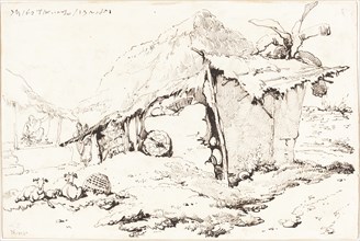 A Village Hut in India [recto], 1814/1824. Creator: George Chinnery.