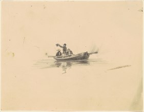 Men in a Rowboat, c. 1840-1850. Creator: James Goodwyn Clonney.