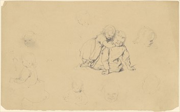 Studies of Children at Play, c. 1840-1850. Creator: James Goodwyn Clonney.