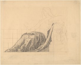 Drapery Study for Reclining Female Study for "Painting". Creator: Kenyon Cox.