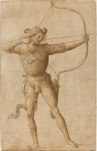 Archer Drawing a Bow, c. 1505. Creator: Perugino.