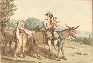 A Peasant Family and Two Donkeys. Creator: Bartolomeo Pinelli.