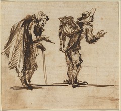 An Old Man with a Cape and a Rustic with a Backpack, 1750s. Creator: Giovanni Battista Piranesi.