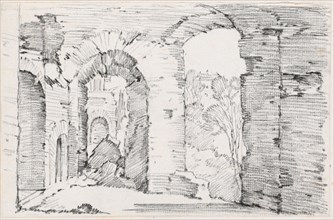 Arched Passageways of a Ruined Building, 1744/1750. Creator: Joseph-Marie Vien the Elder.