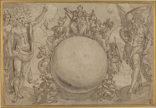 Apollo, Diana, and Time with the Cyclic Vicissitudes of Human Life, c. 1561. Creator: Martin de Vos.