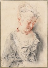 Seated Woman Looking Down, c. 1720/1721. Creator: Jean-Antoine Watteau.