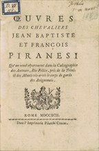 Oeuvres des Chevaliers Jean Baptiste et François Piranesi, 1792. Creators: Giovanni Battista Piranesi, Francesco Piranesi.