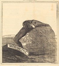 C'est dangereux, la pêche à l'épervier, 1871. Creator: Honore Daumier.