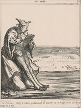Le Charivari, obligé de refaire prochainement une nouvelle vue..., 19th century. Creator: Honore Daumier.