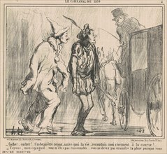 Cocher, Cocher! ..., 19th century. Creator: Honore Daumier.