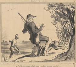 Faut-il qu'un animal soit bête..., 19th century. Creator: Honore Daumier.