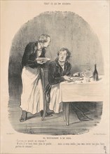 Au restaurant à 32 sous, 1849.  Creator: Honore Daumier.