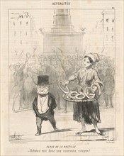 Place de la Bastille, 1850.  Creator: Honore Daumier.