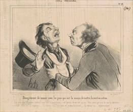 Désagrément de causer avec les gens..., 19th century. Creator: Honore Daumier.