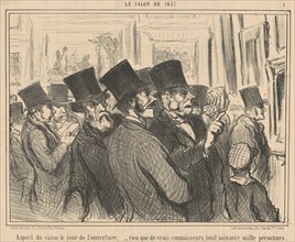Aspect de salon le jour de l'ouverture ..., 19th century. Creator: Honore Daumier.