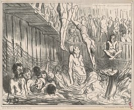 Les bains a quatre sous, 19th century. Creator: Honore Daumier.