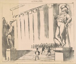 Projet de statues pour orner le Péristile de la Bourse, 19th century.  Creator: Honore Daumier.