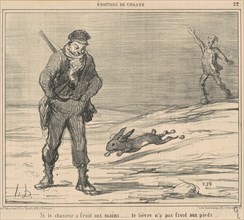 Si le chasseur a froid aux mains...le lièvre n'a pas froid aux pieds..., 19th century.  Creator: Honore Daumier.