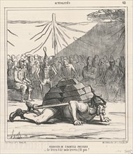 Exercises de l'Hercule Prussien, 19th century. Creator: Honore Daumier.