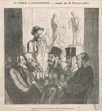 Et toi, qu'est-ce que tu trouves de meilleur au Salon cette année?..., 1864. Creator: Honore Daumier.