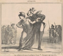 La séduira-t-il? Les Paris sont ouverts, 19th century. Creator: Honore Daumier.