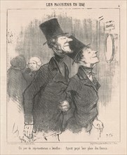 Un jour de représentation a bénéfice, 1852. Creator: Honore Daumier.