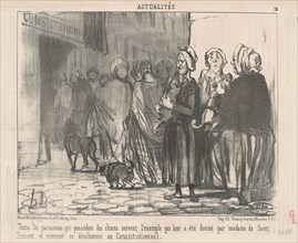Toutes le Parisiennes qui possèdent des chiens ..., 19th century. Creator: Honore Daumier.