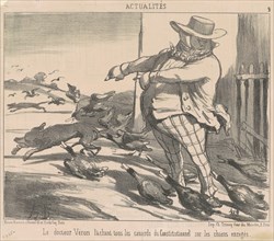 Le docteur Véron lachant tous les canards ..., 19th century. Creator: Honore Daumier.