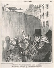 Apparition du ... serpent de la rue Lacépède, 19th century. Creator: Honore Daumier.