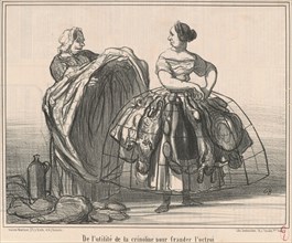 De l'utilité de la crinoline pour frauder l'octroi, 19th century. Creator: Honore Daumier.