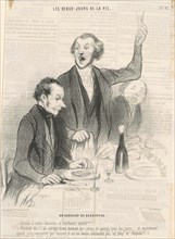 Un Banquet de Barbistes, 1845. Creator: Honore Daumier.