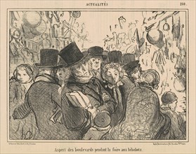 Aspect des boulevards pendant la foire aux bibelots, 19th century. Creator: Honore Daumier.