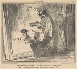 La dernière semaine avant l'ouverture du salon ..., 19th century. Creator: Honore Daumier.