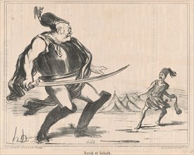David et Goliath, 19th century. Creator: Honore Daumier.
