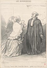 Oh! M'sieu l'avocat, tachez de ..., 19th century. Creator: Honore Daumier.