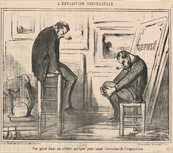 Vue prise dans un atelier ..., 19th century. Creator: Honore Daumier.