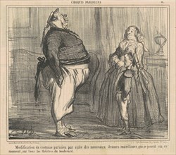 Modification du costume parisien ..., 19th century. Creator: Honore Daumier.