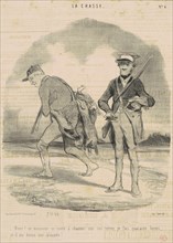 Merci! Ce monsieur m'invite a chasser ..., 19th century. Creator: Honore Daumier.