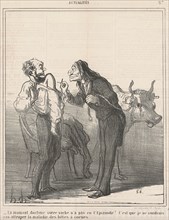Un moment ... votre vache n'a pas eu l'epizoodie? ..., 19th century. Creator: Honore Daumier.