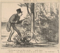 Je crois que je tiens un lièvre ..., 19th century. Creator: Honore Daumier.