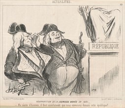 Réapparition de la jeunesse dorée en 1851, 19th century. Creator: Honore Daumier.