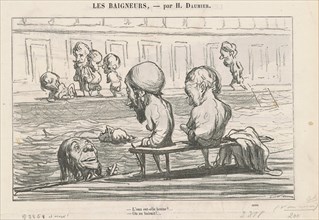 L'eau est-elle bonne? ... / Une pleine eau, 19th century. Creator: Honore Daumier.